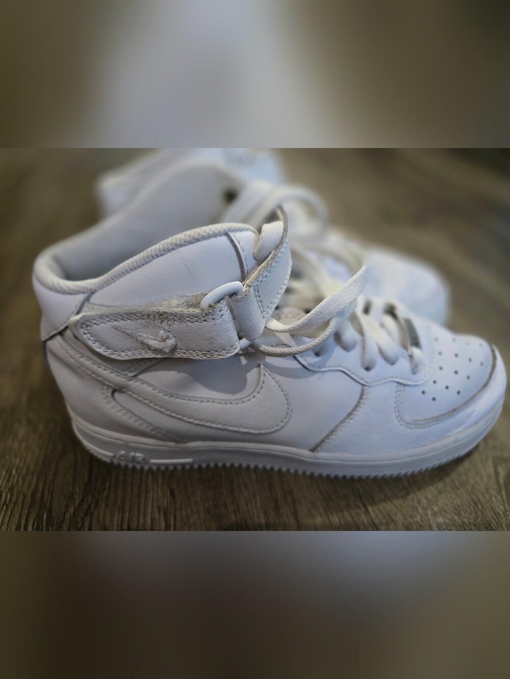 Nike Kids White High-Top Sneakers with Ankle Strap